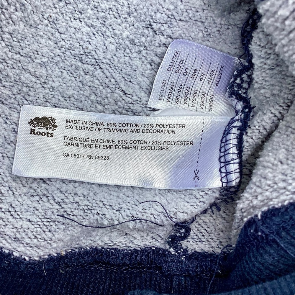 ROOTS Navy Blue Hoodie Medium - Picture 8 of 12